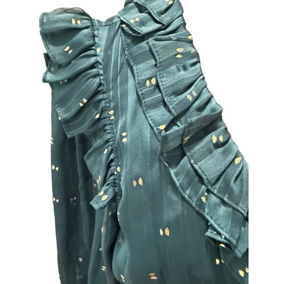NWT MISA LOS ANGELES Midi Dress Teal Blue Wrap Style Gabriella‎ Size S - Picture 10 of 13